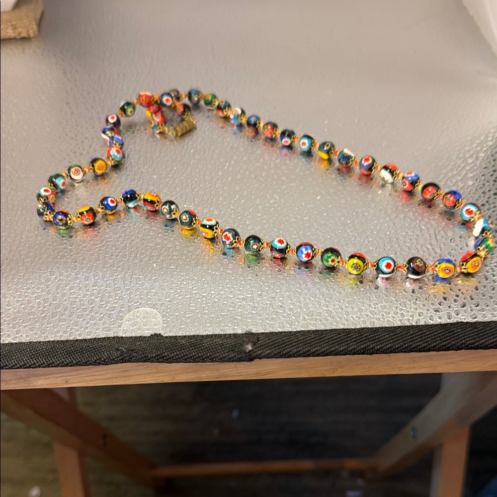 Vintage Venetian Marano Glass Colorful Beaded Necklace - Picture 4 of 13
